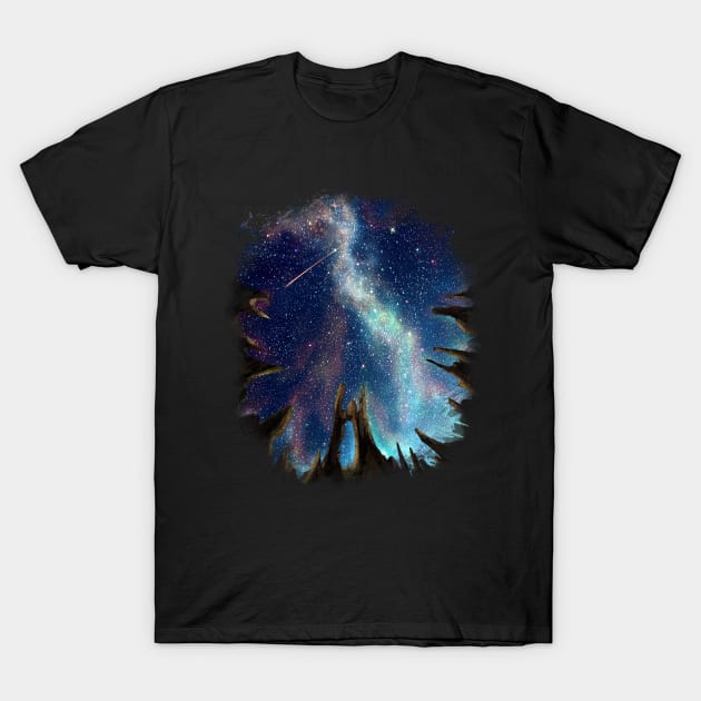 Starry Night Cloud T-Shirt by KucingKecil